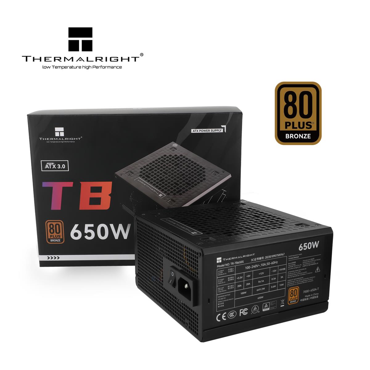 Thermalright Power Supply TB-650S 650W 80 Plus Bronze Thermalright Power Supply TB-650S 650W 80 Plus Bronze